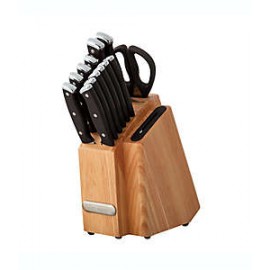 Set de cuchillos Farberware® con base y afilador color negro