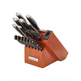 Set de cuchillos Farberware® Edgekeeper™ con base y afilador color negro