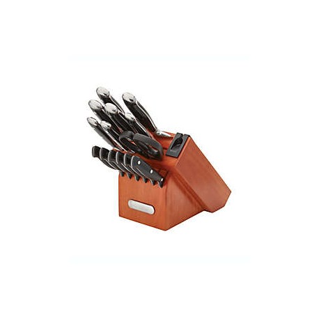 Set de cuchillos Farberware® Edgekeeper™ con base y afilador color negro
