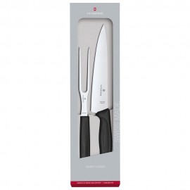 Set para trinchar de acero inoxidable Victorinox® Swiss Classic color negro, 2 piezas