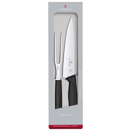 Set para trinchar de acero inoxidable Victorinox® Swiss Classic color negro, 2 piezas