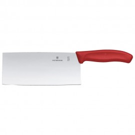 Cuchillo chino para chef de acero inoxidable Victorinox® color rojo