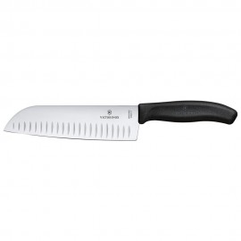 Cuchillo santoku de acero inoxidable Victorinox® troquelado color negro