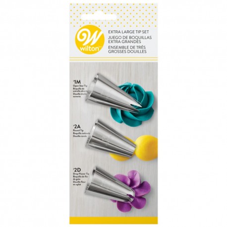 Set de boquillas para manga pastelera de acero inoxidable Wilton®, 3 piezas