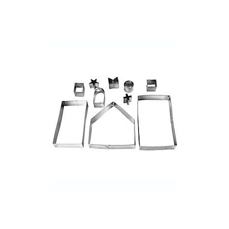 Set de cortadores de galletas de acero inoxidable H for Happy™ navideños, 10 piezas