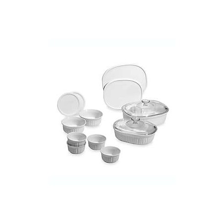 Accesorios para hornear de vidrio CorningWare® French White®, Set de 14 pzas.