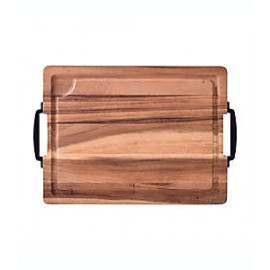 Tabla para picar de madera Our Table™ con asas de metal