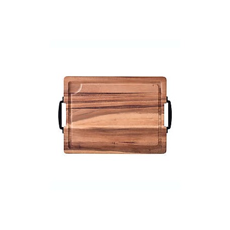 Tabla para picar de madera Our Table™ con asas de metal