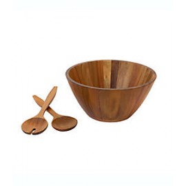 Tazón para ensalada de madera Our Table™ Hayden con cucharas