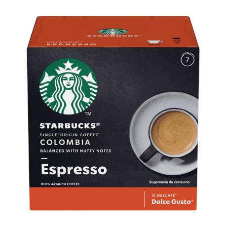 Cápsulas de café Espresso Colombia Nescafé® Dolce Gusto® Starbucks®, 12 piezas