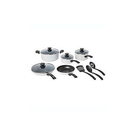 Batería de cocina antiadherente de aluminio Simply Essential™ color gris, 12 piezas