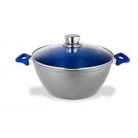 Cacerola de acero inoxidable con tapa Flavorstone® de 24 cm color azul