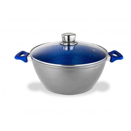 Cacerola de acero inoxidable con tapa Flavorstone® de 24 cm color azul