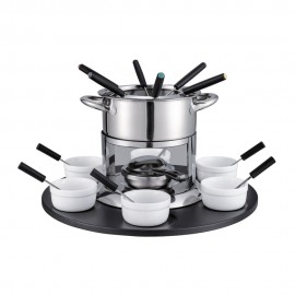 Fondue de acero inoxidable Kasablanka™ con tazones y cucharas de 1.89 L