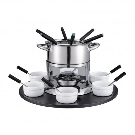 Fondue de acero inoxidable Kasablanka™ con tazones y cucharas de 1.89 L