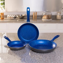 Set de sartenes para saltear FlavorStone® color azul, 3 piezas