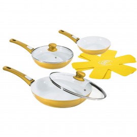 Set de sartenes para saltear Cerafit color dorado, 3 piezas