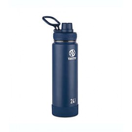 Botella aislada de acero inoxidable Actives Takeya® de 709.76 mL en azul media noche