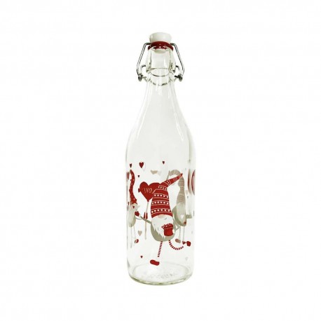 Botella de vidrio Cerve™ de Santa Claus de 1 L