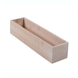 Organizador para cajones de bambú Squared Away™ de 7.62 x 30.48 cm color blanco