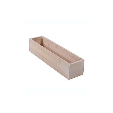 Organizador para cajones de bambú Squared Away™ de 7.62 x 30.48 cm color blanco