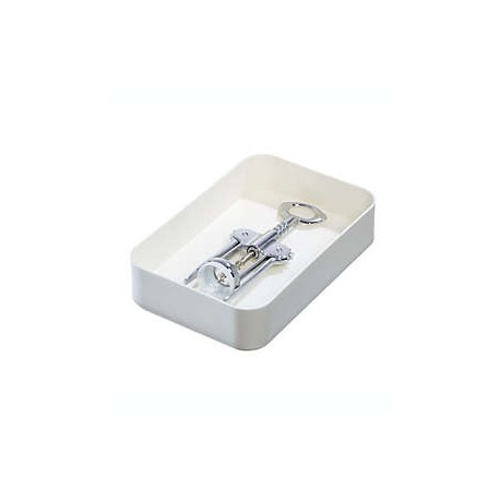 Organizador de cajón de plástico reciclado Squared Away™ de 22.86 cm color blanco brillante