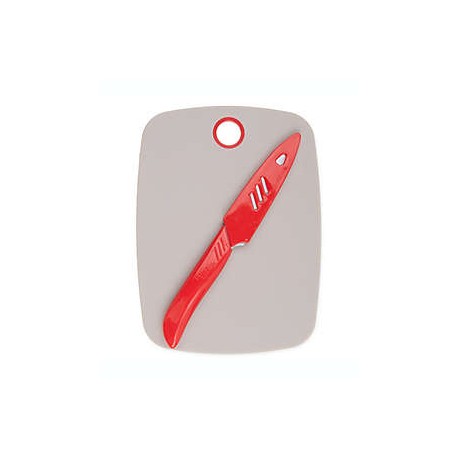 Tabla para picar y cuchillo Our Table™ color gris/rojo