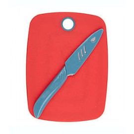Tabla para picar y cuchillo Our Table™ color azul/rojo