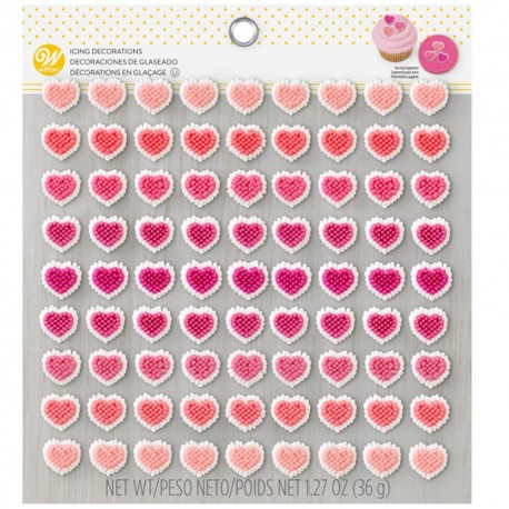 Decoraciones de glaseado de azúcar Wilton® en forma de corazón, 81 piezas