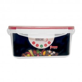 Contenedor rectangular de alimentos de plástico Steiner® de 1.1 L