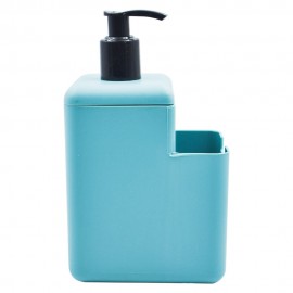 Dispensador de jabón de plástico Coza™ con organizador color azul