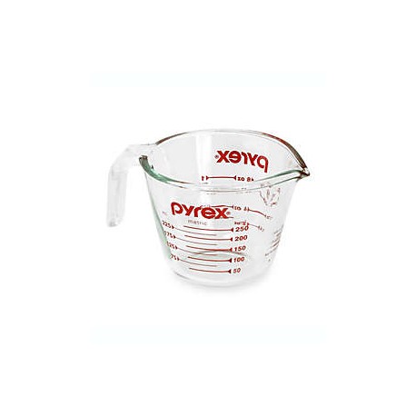 Taza medidora Pyrex®, con capacidad de 1 tz