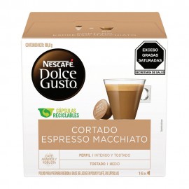 Cápsulas de café Espresso Cortado Macchiato Nescafé® Dolce Gusto®, 16 piezas