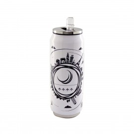 Termolata Running Decora® con Popote de 500 mL en blanco