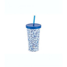 Vaso de acero inoxidable Manna™ Cruiser de 532.32 mL color blanco/azul