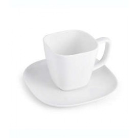 Taza cuadrada Our Table™ Sawyer con plato color blanco