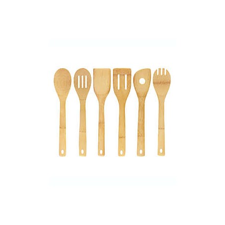 Utensilios de cocina de bambú Simply Essential, Set de 6 piezas