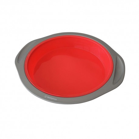 Molde redondo para hornear de silicón Westinghouse® con marco de aluminio, color rojo