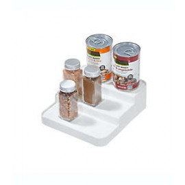 Organizador de plástico reciclado Squared Away™ expandible de 3 niveles color blanco brillante