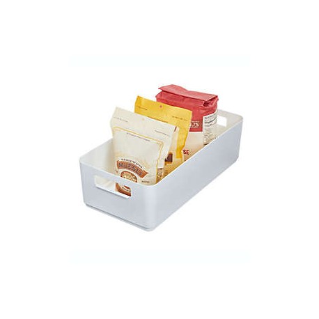Contenedor grande de plástico reciclado Squared Away™ color blanco brillante