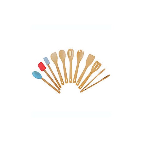 Utensilios de cocina de bambú Simply Essential, Set de 10 piezas