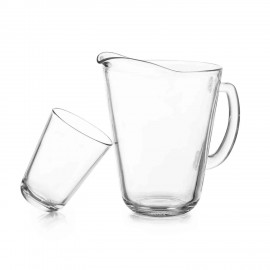 Set de jarra y vasos de vidrio Crisa Calipso