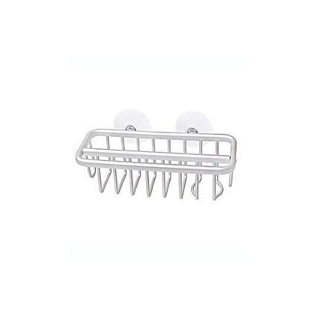 Portaesponjas de aluminio Squared Away™ con ventosas de succión