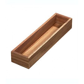 Organizador de cajón de madera de acacia Squared Away™ de 7.62 x 30.48 cm