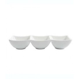 Botanero triple de porcelana Our Table™ Simply White
