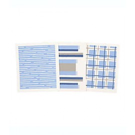 Trapos de cocina de algodón Simply Essential™ con diseño geométrico color azul, 3 piezas