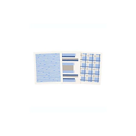 Trapos de cocina de algodón Simply Essential™ con diseño geométrico color azul, 3 piezas