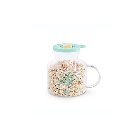 Jarra de vidrio para preparar palomitas en microondas Dash® color aqua