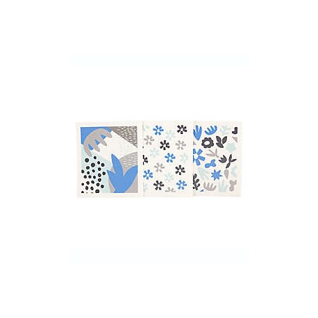 Trapos de cocina de algodón Simply Essential™ con diseño floral color azul/gris, 3 piezas