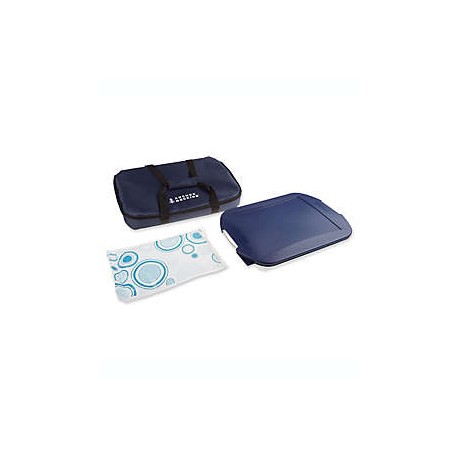 Refractario portátil de vidrio Anchor Hocking para hornear color azul marino, Set de 4 pzas
